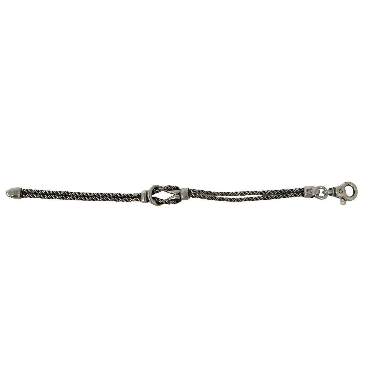 Tiffany & Co Vintage Double Rope Center Knot Bracelet 925 Sterling Silver — view 6