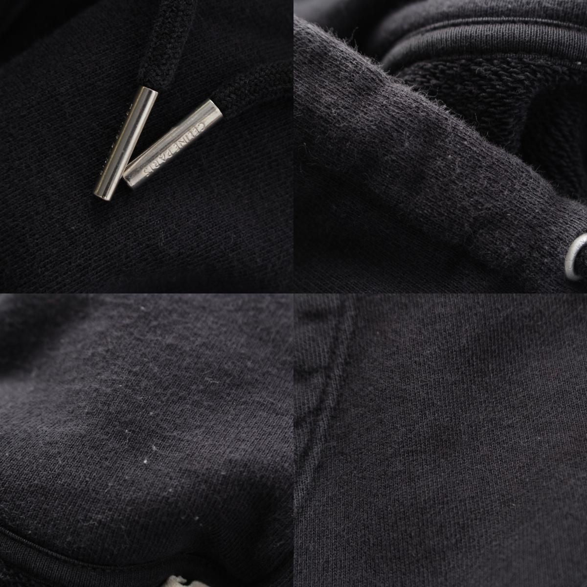 Celine Cotton Blason Logo Print Pullover Hoodie Sweatshirt Navy — view 8