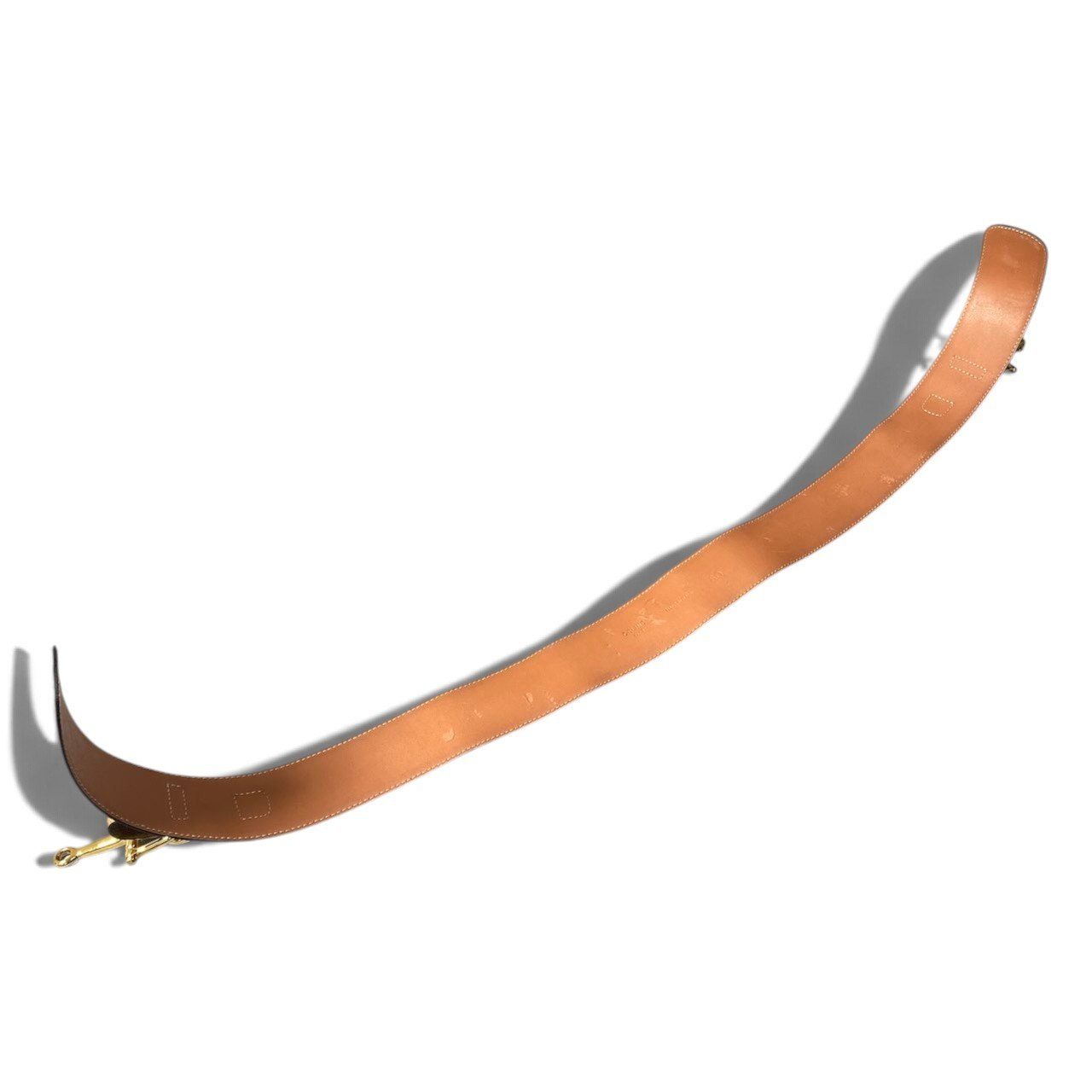 Celine Horsebit Gold Leather Belt 80 Light Brown — view 7