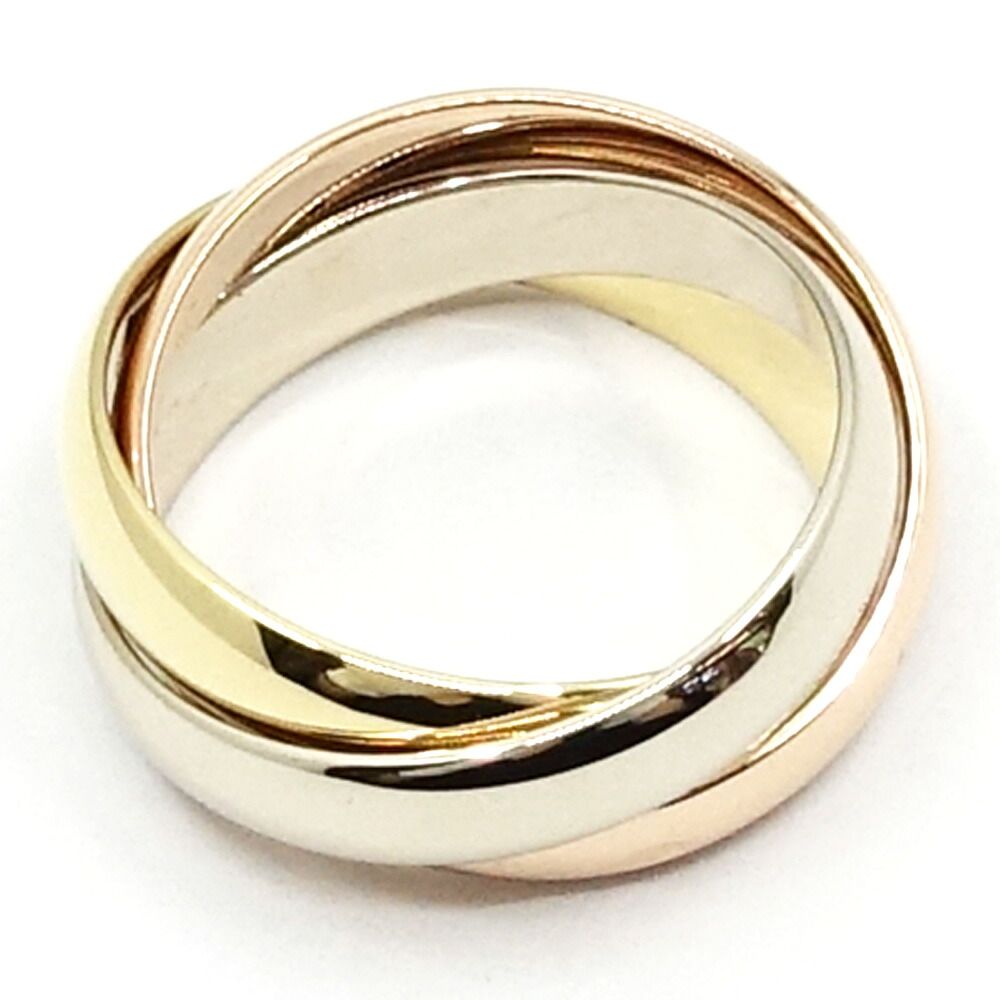 Cartier 18K Yellow Gold WG PG Trinity Ring Pinky — view 6