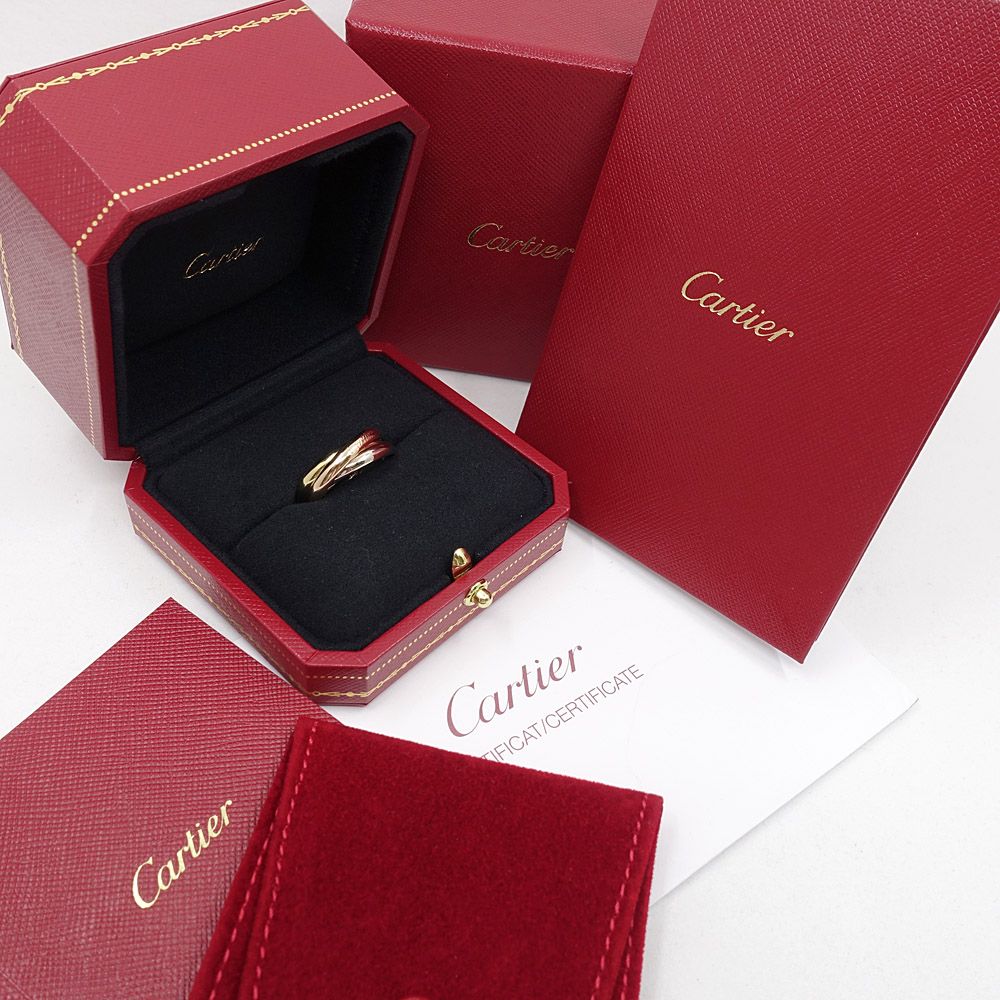 Cartier Ring Trinity 18K Yellow Gold WG PG Three Color 56 JP Card — view 7