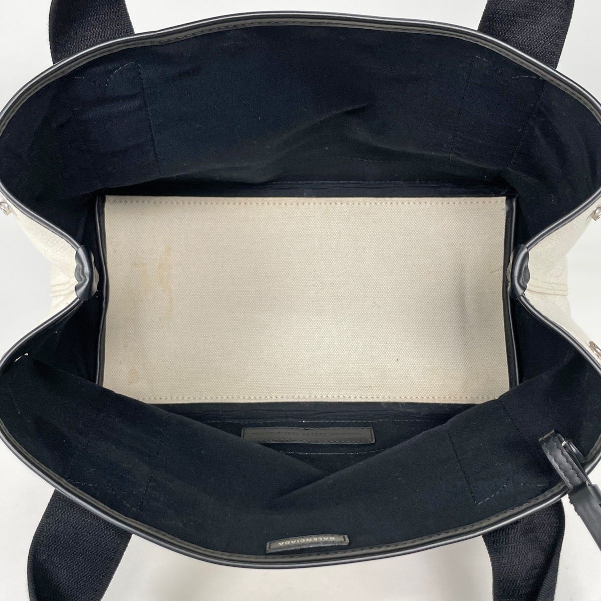 Balenciaga Tote Bag Navy Small Cabas Canvas Ivory Black — view 8