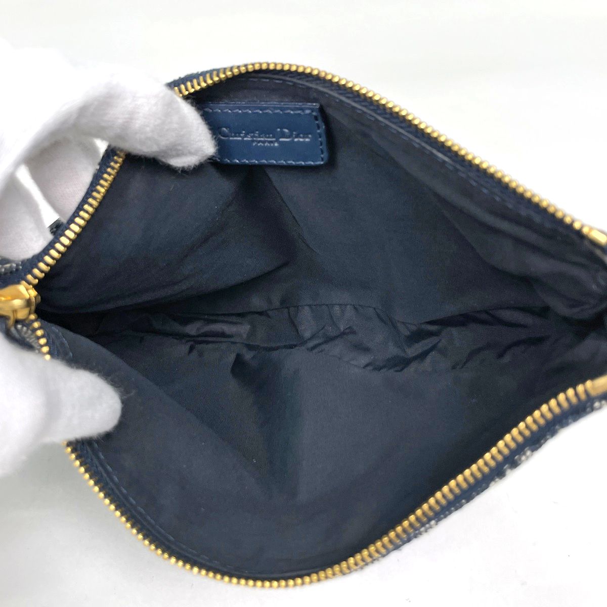 Dior Shoulder Bag Trotter Pattern Canvas Navy — view 7