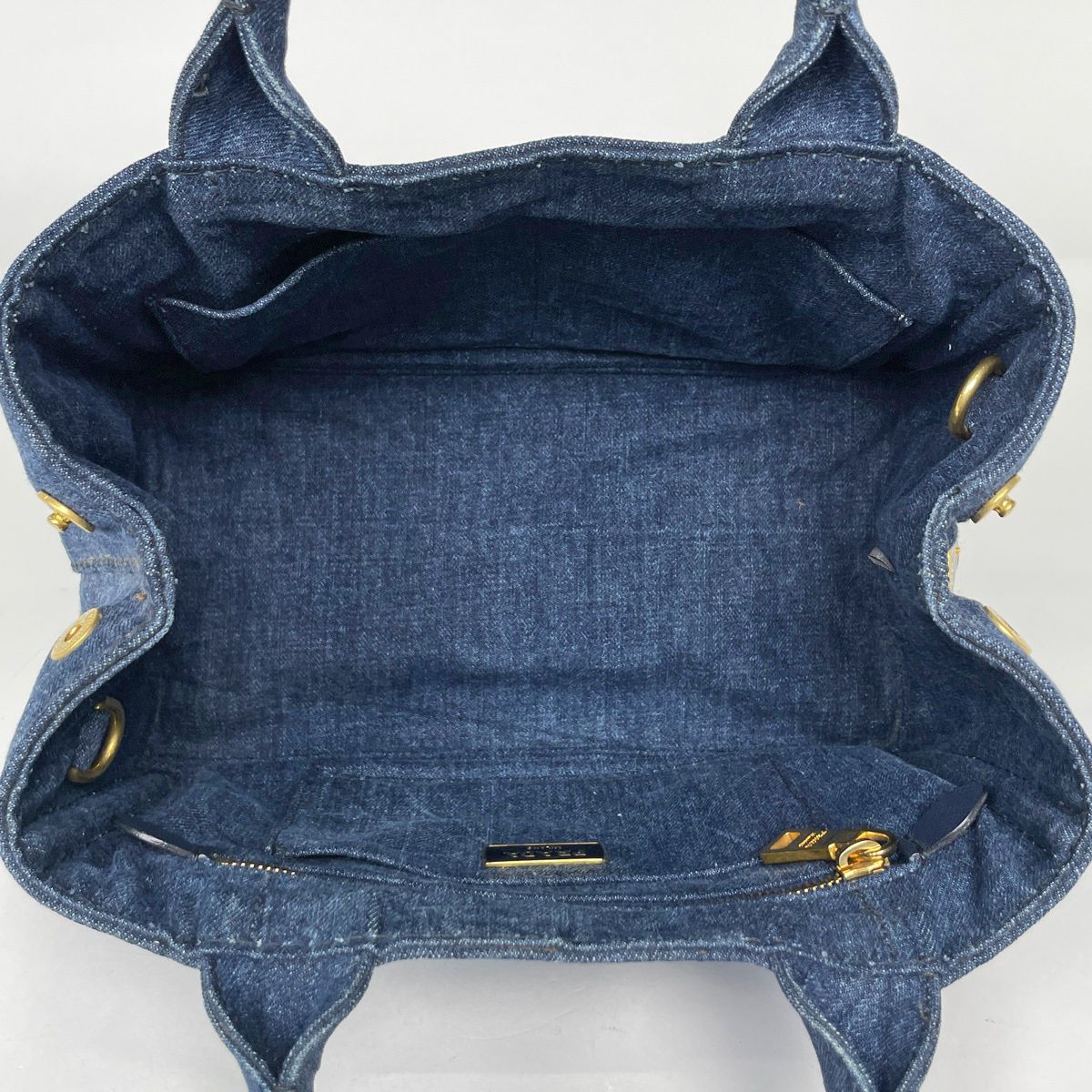 Prada Canapa Tote Bag Canvas Blue — view 8