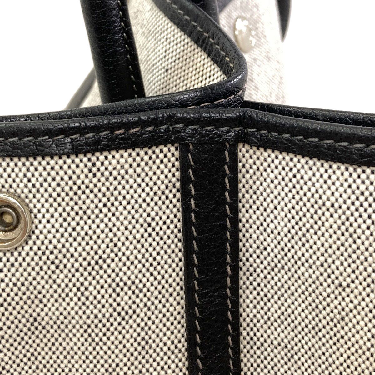 Hermes Garden Party PM Silver Tote Bag Toile Ash Buffalo — view 8