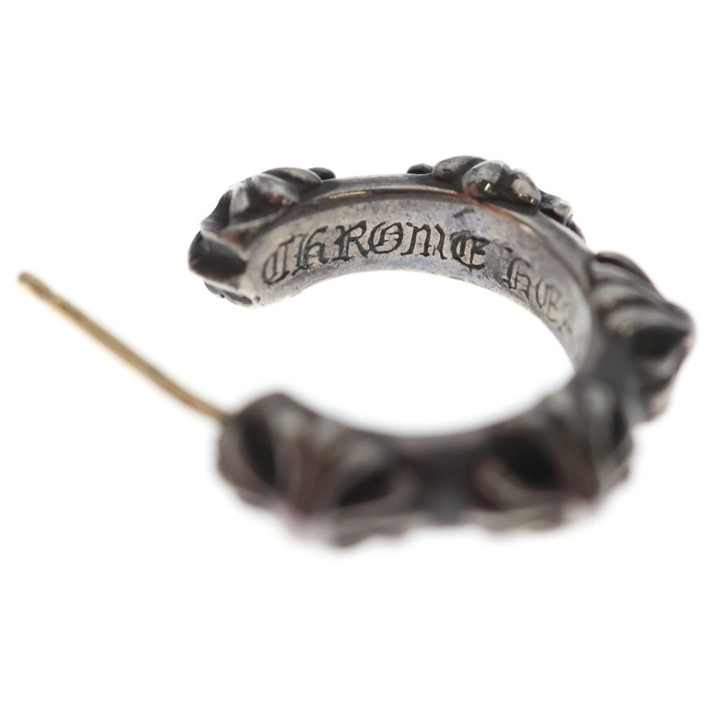 Chrome Hearts Hoop Cross Band Earrings Silver — view 6