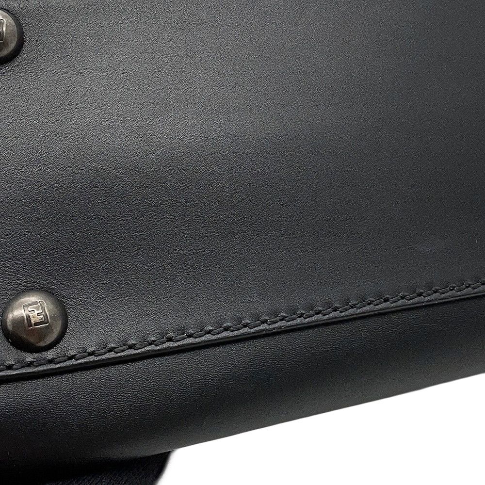 Fendi Peekaboo Regular Leather 2-Way Shoulder Bag Black — view 8