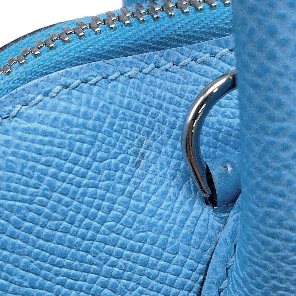 Hermes Bolide 1923 25 Celeste Silver Epsom 2-Way Handbag — view 8