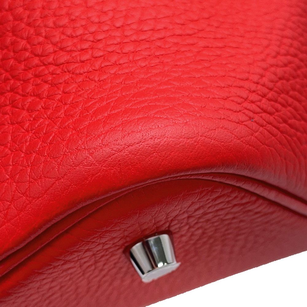 Hermes Handbag Picotin Lock MM Rouge Tomato Silver Taurillon Clemence Tote — view 8