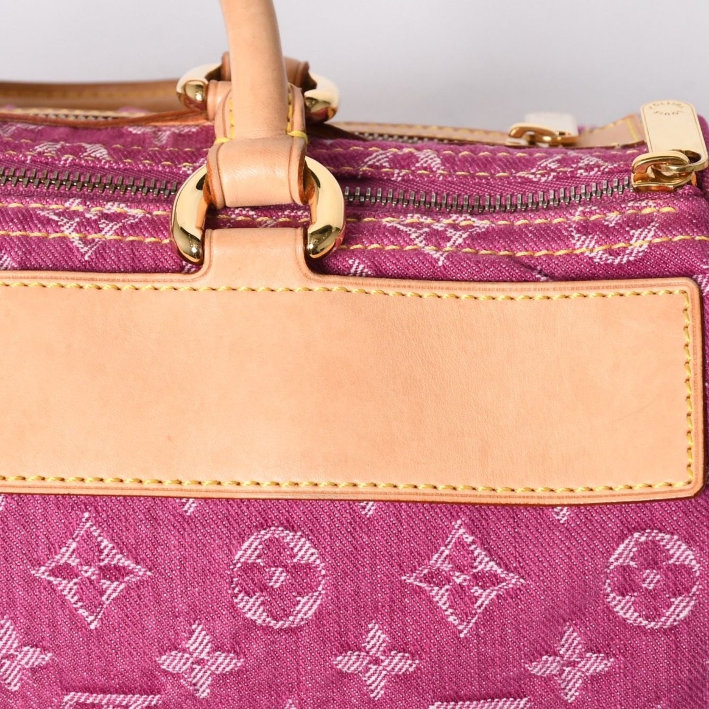 Louis Vuitton Neo Speedy Handbag Monogram Denim Pink Gold — view 8