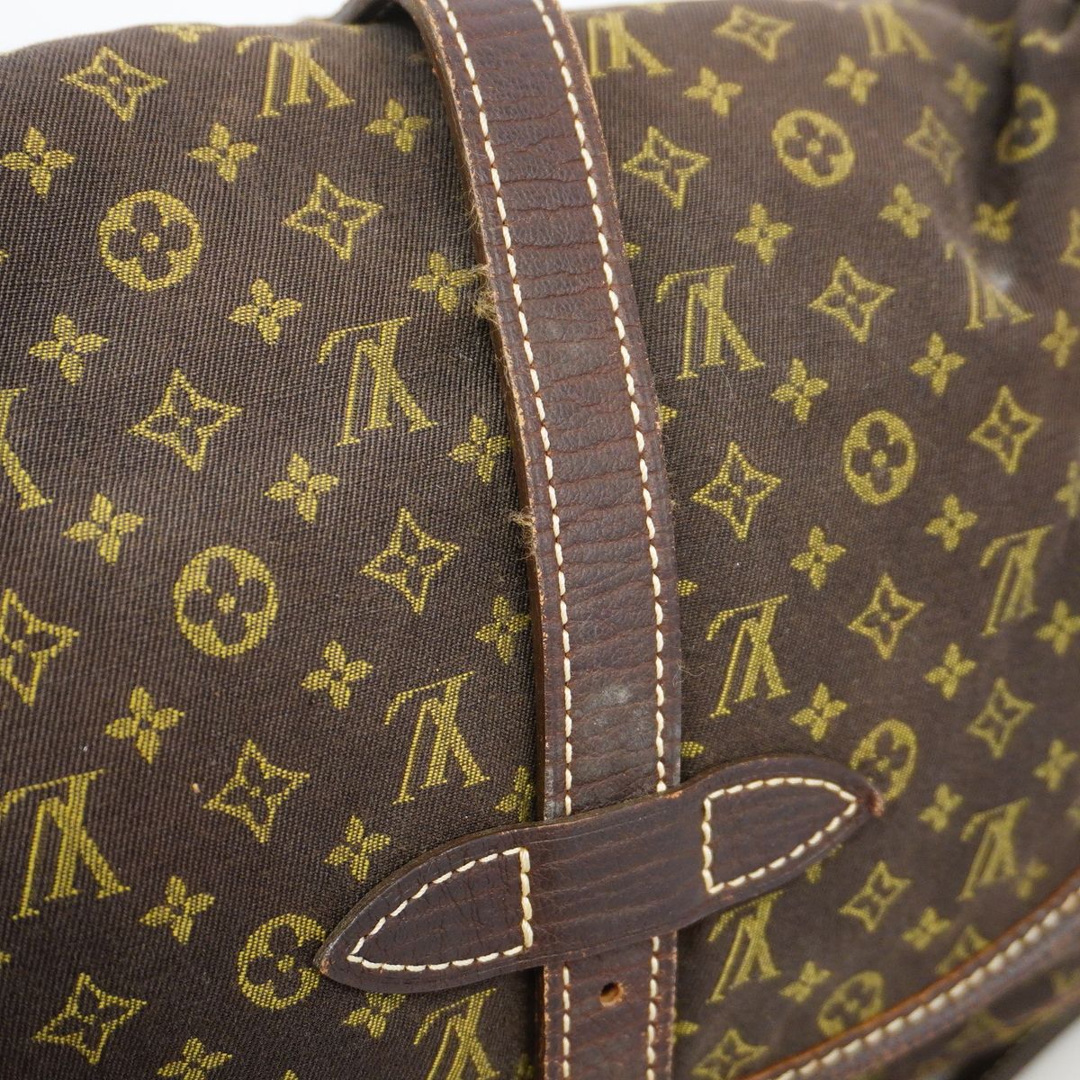 Louis Vuitton Shoulder Bag Monogram Mini Lin Saumur 30 Ebene — view 8