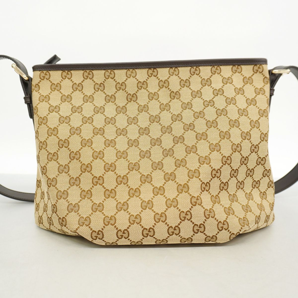 Gucci Shoulder Bag GG Canvas Brown Champagne Gold — view 8
