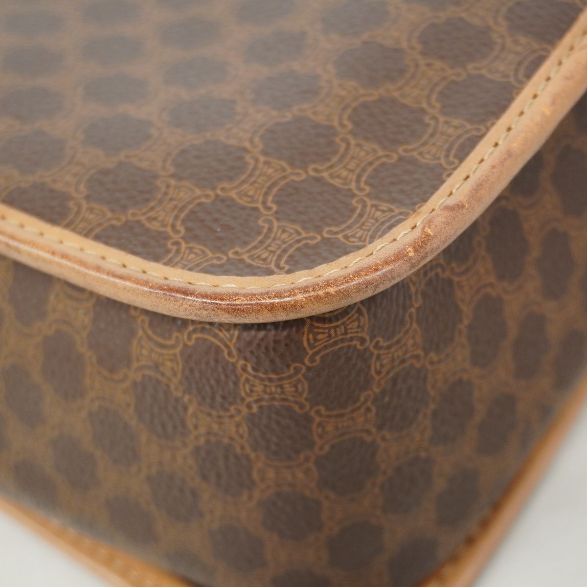 Celine Shoulder Bag Macadam Brown Gold — view 8