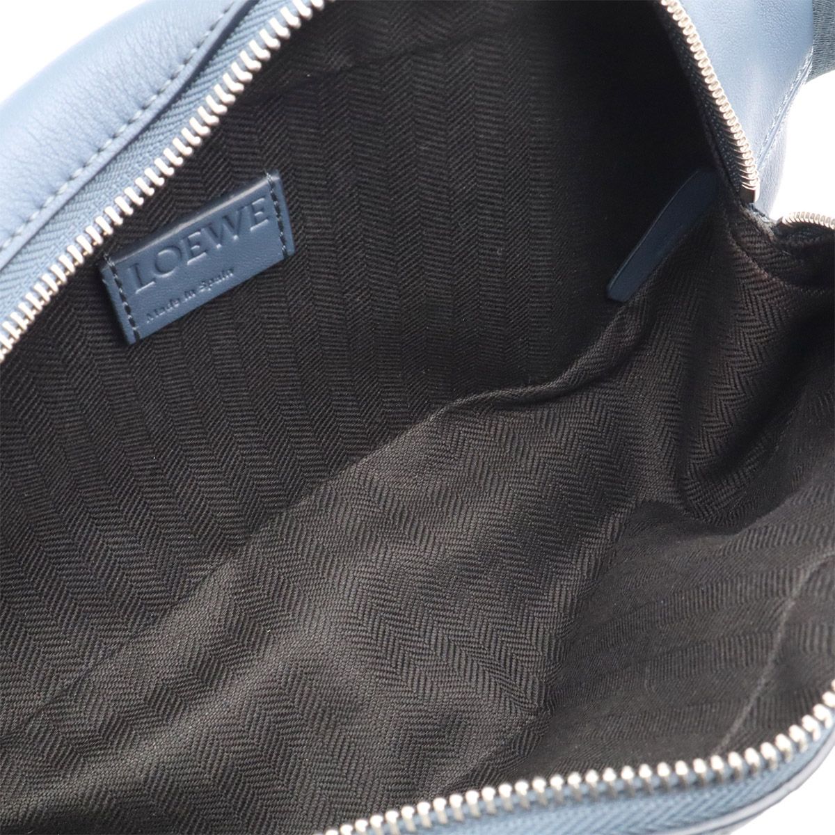 Loewe Convertible Sling Cross Belt Bag Leather Indigo Dye Blue Gray Silver — view 7