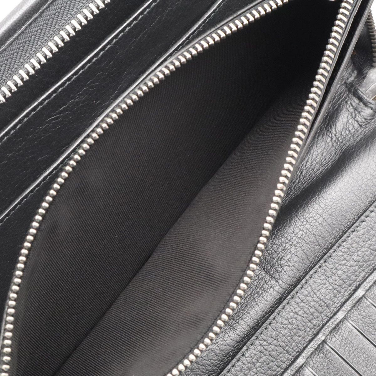 Loewe Anagram Clutch Zip Around Wallet Leather Black Silver — view 8