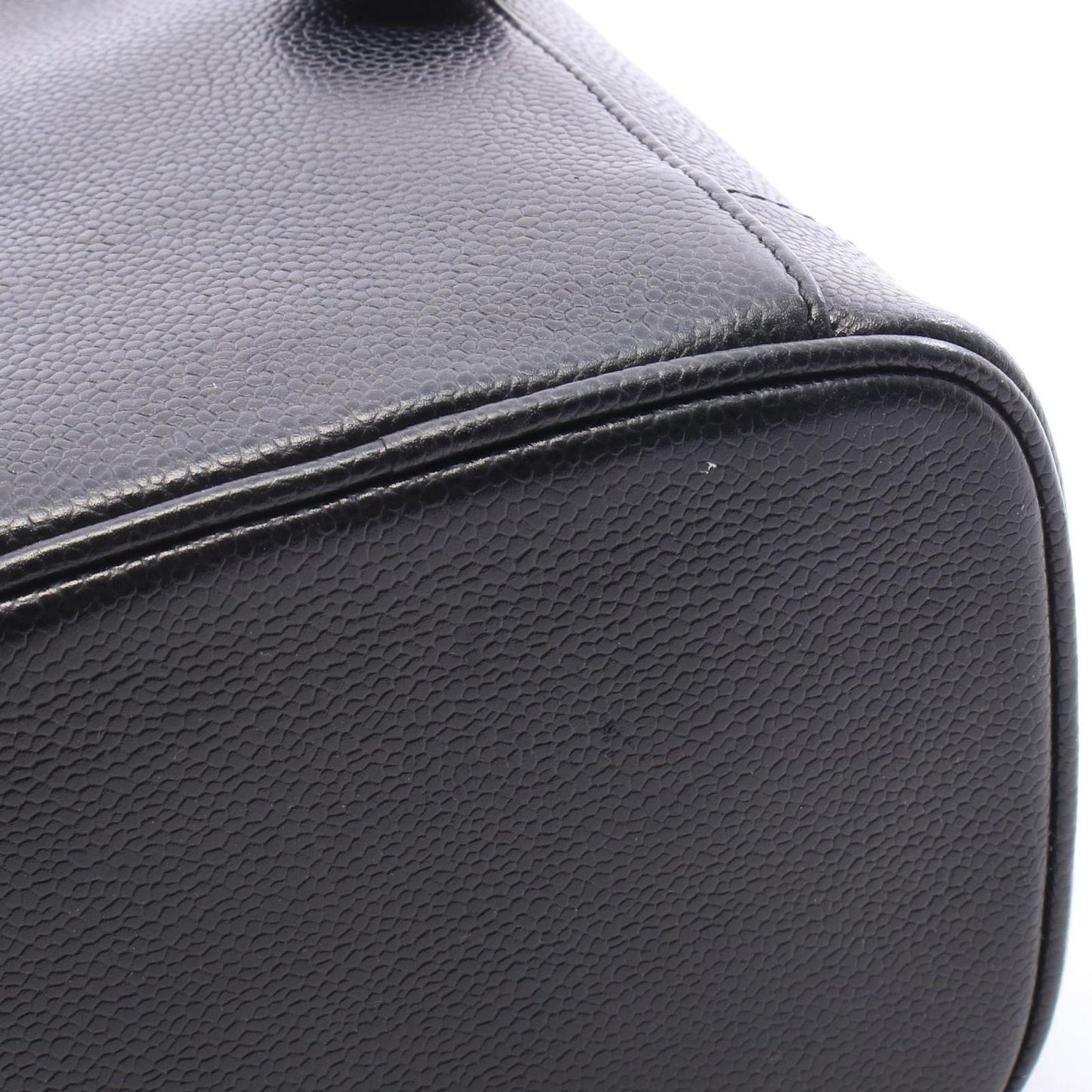 Chanel Handbag CC Logo Black Caviar Leather Vertical Vanity — view 7