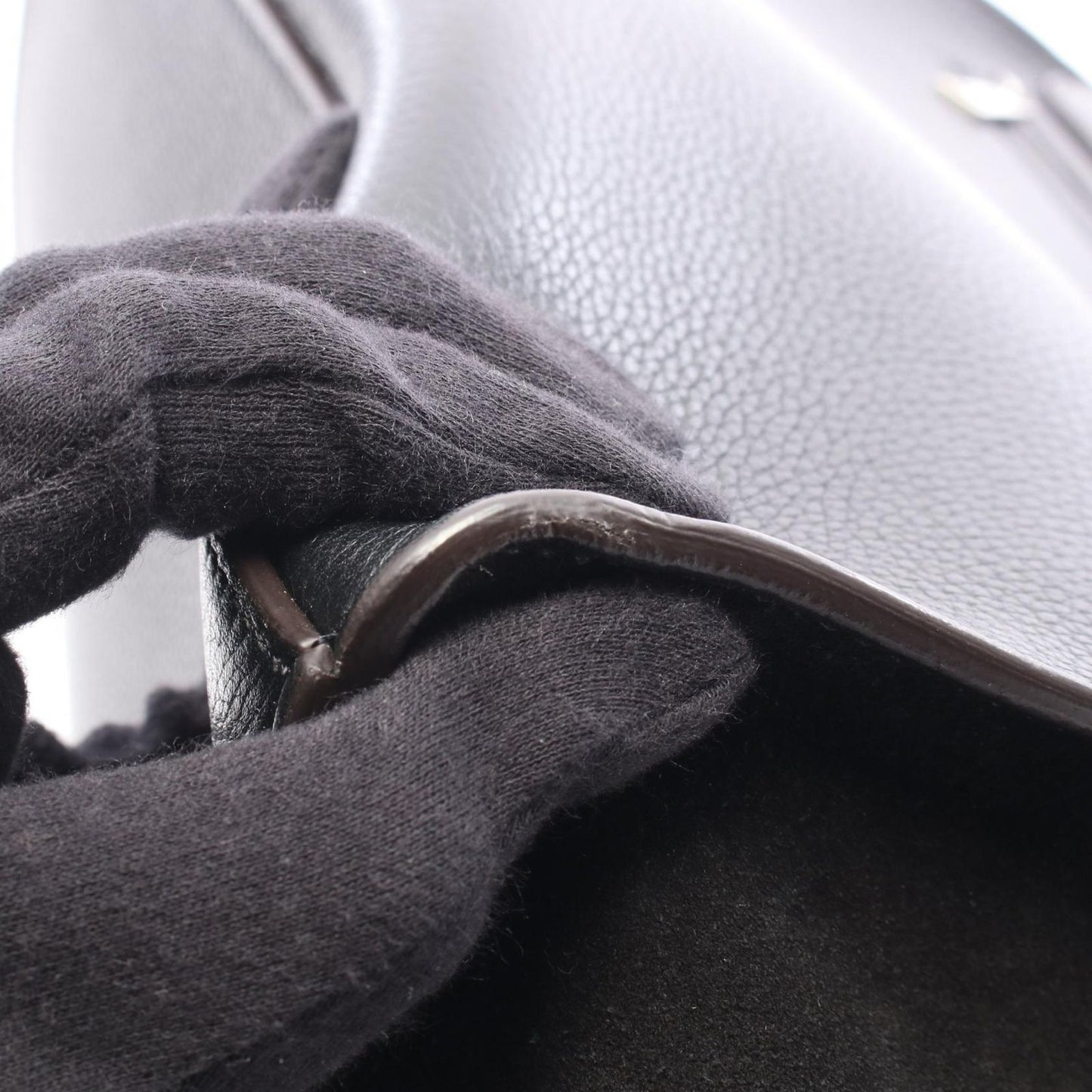 Celine Handbag Trapeze Black Leather Suede — view 7