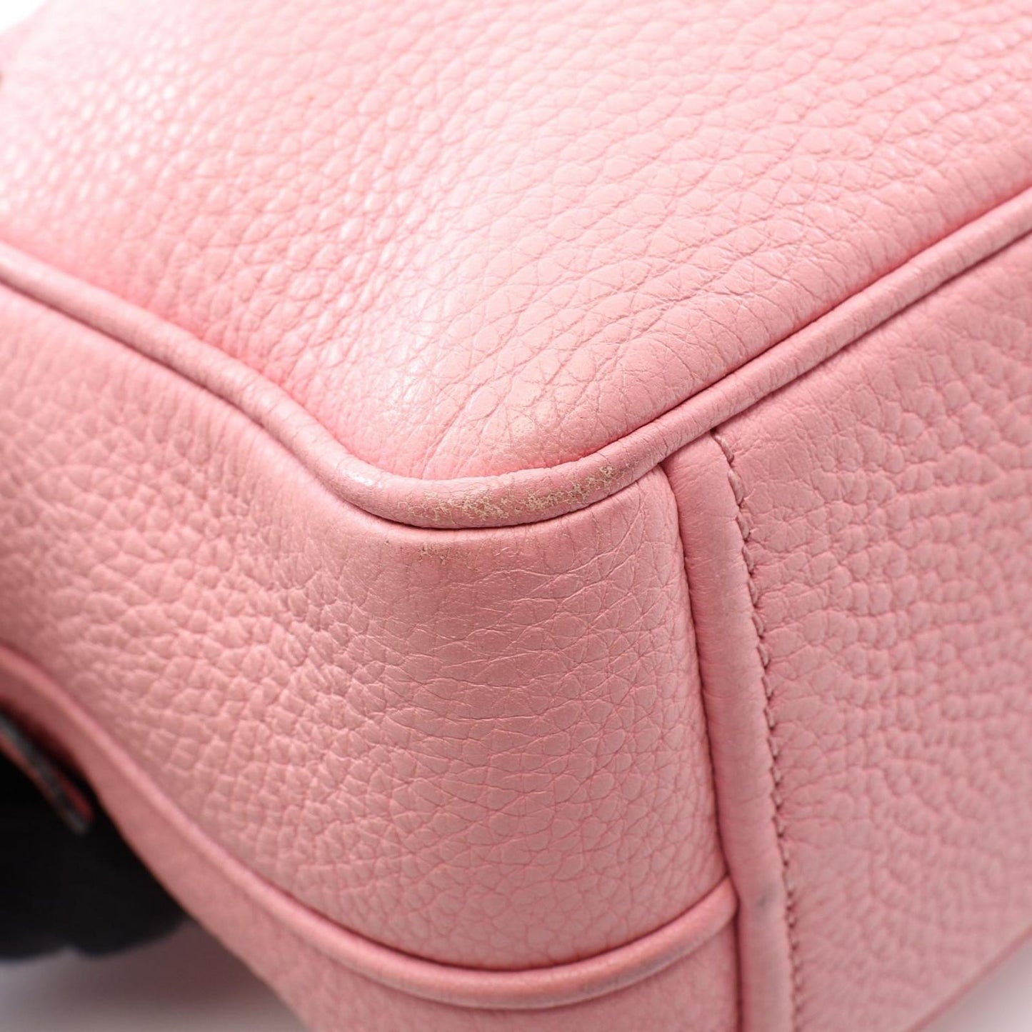 Prada Shoulder Bag Pink Leather Metal Logo — view 8