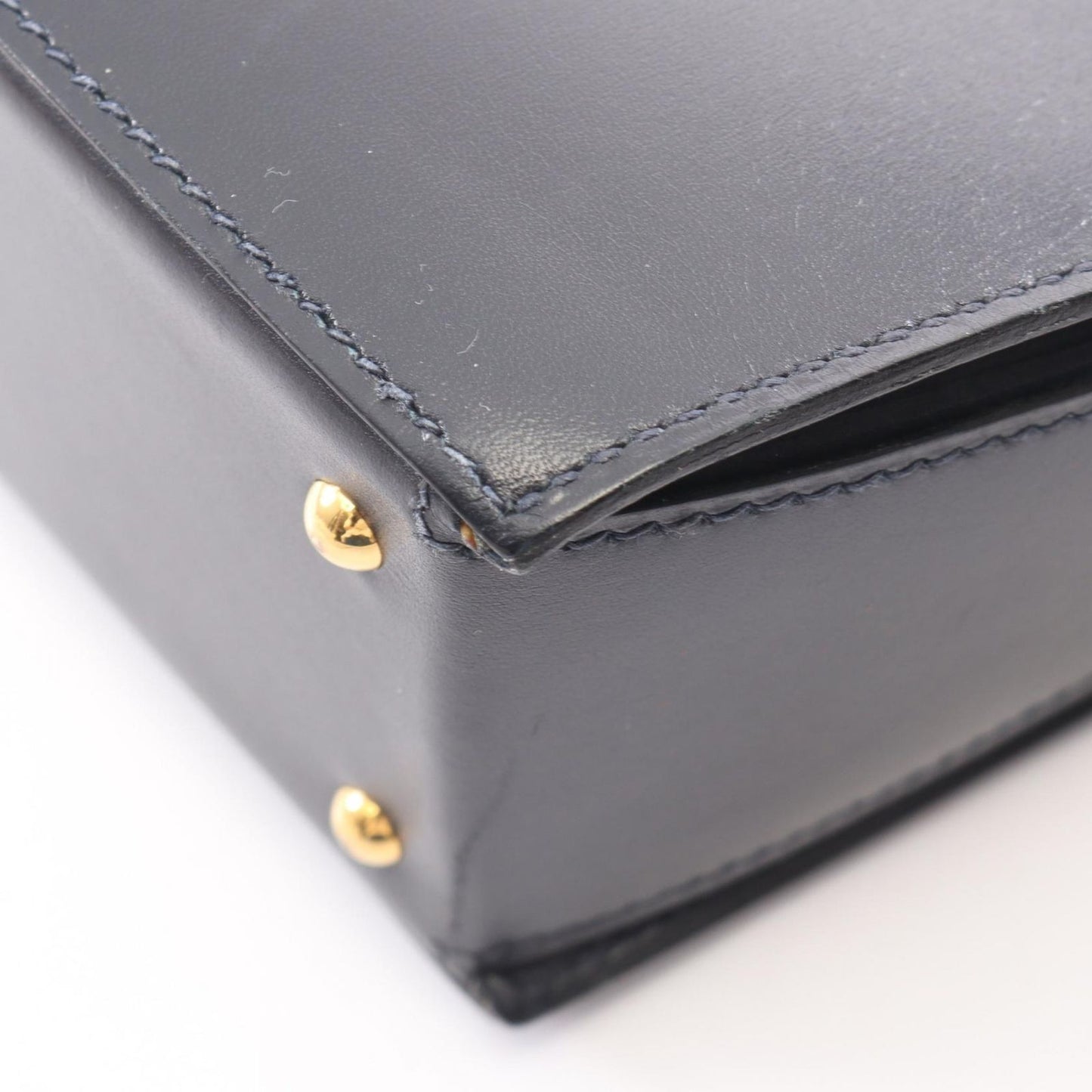 Hermes Handbag Cokers Blue Indigo Calf — view 8