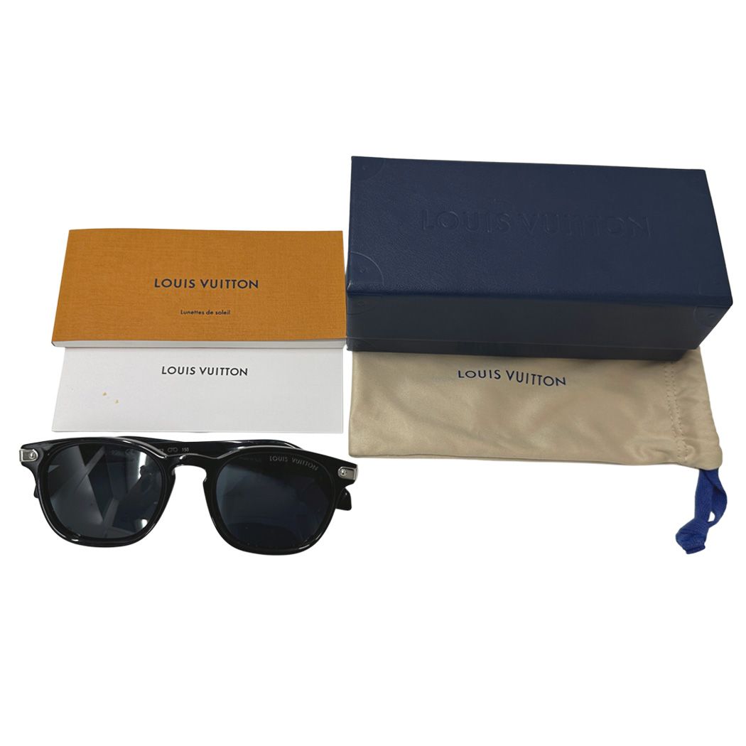 Louis Vuitton Sunglasses LV Signature Square Round Noir Blue Cool Eyewear — view 8