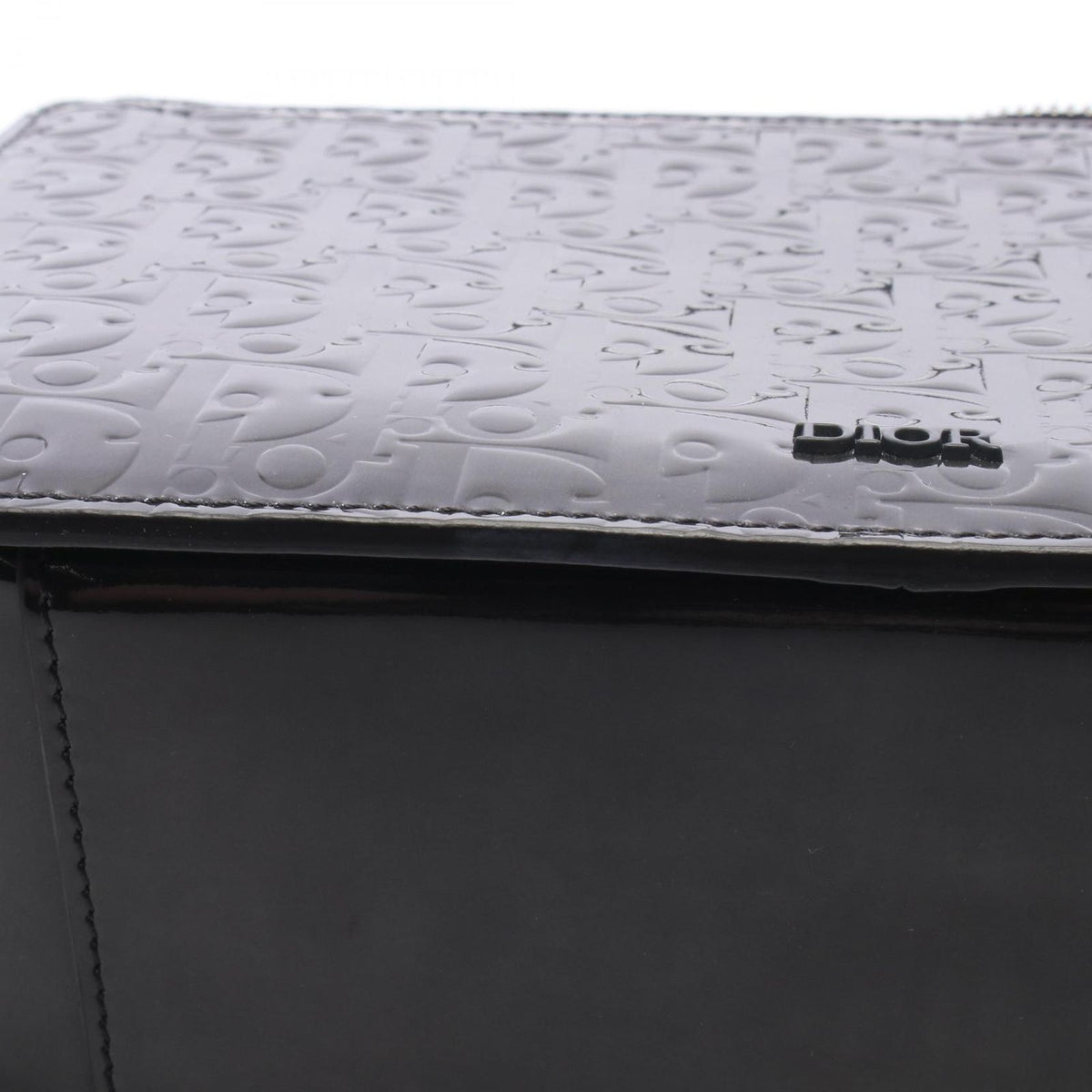 Dior Shoulder Bag Trotter Black Dark Gray Patent Leather — view 5