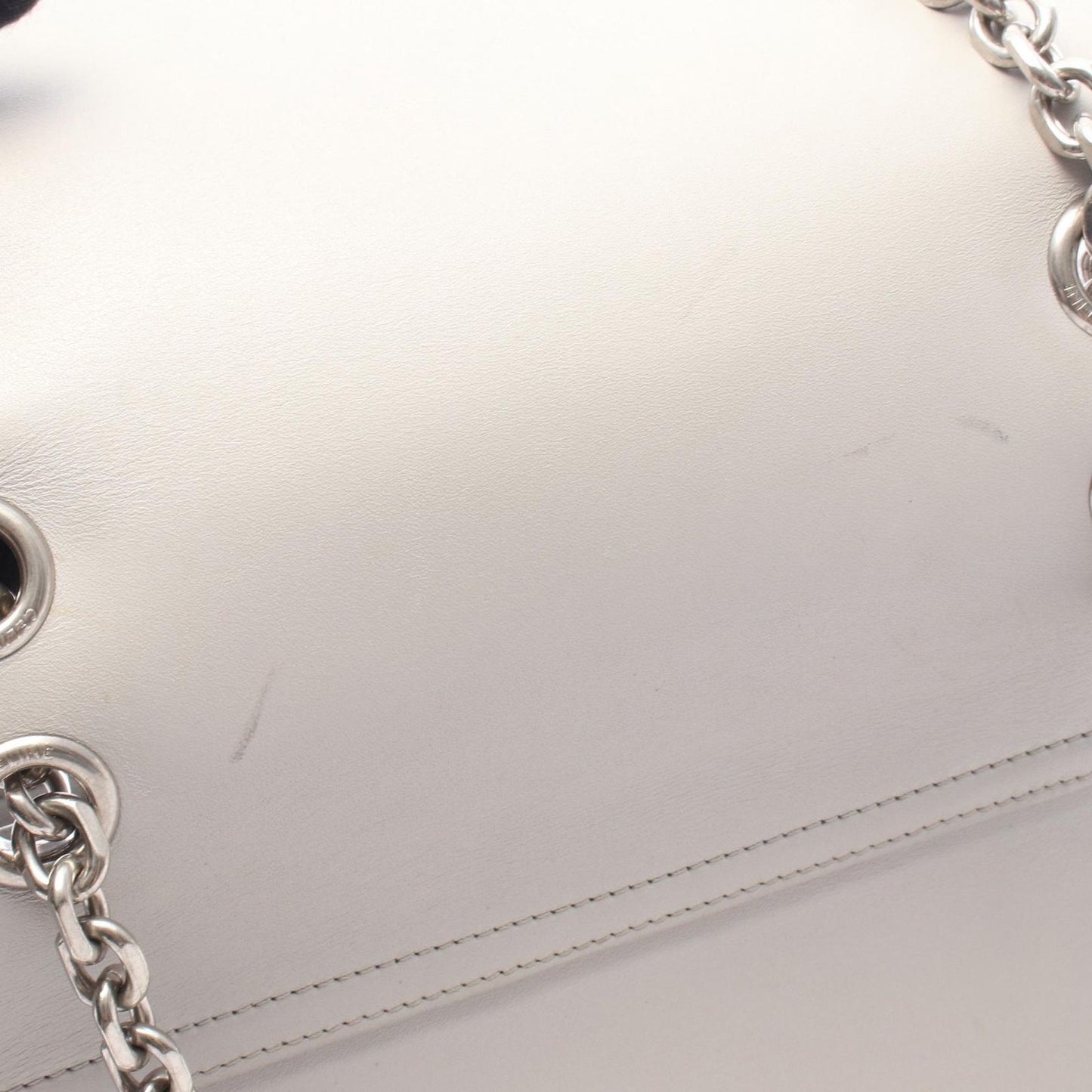 Celine Shoulder Bag C Light Gray Leather C Chain — view 8
