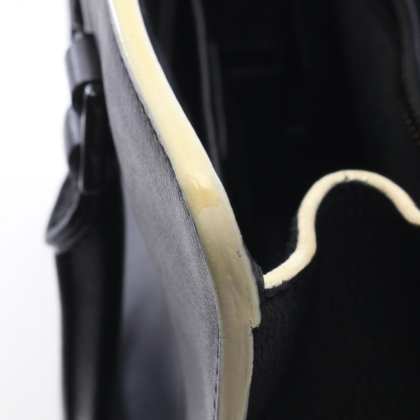 Saint Laurent Paris Handbag Baby Cabas YSL Line 2-Way Black Ivory Leather — view 7