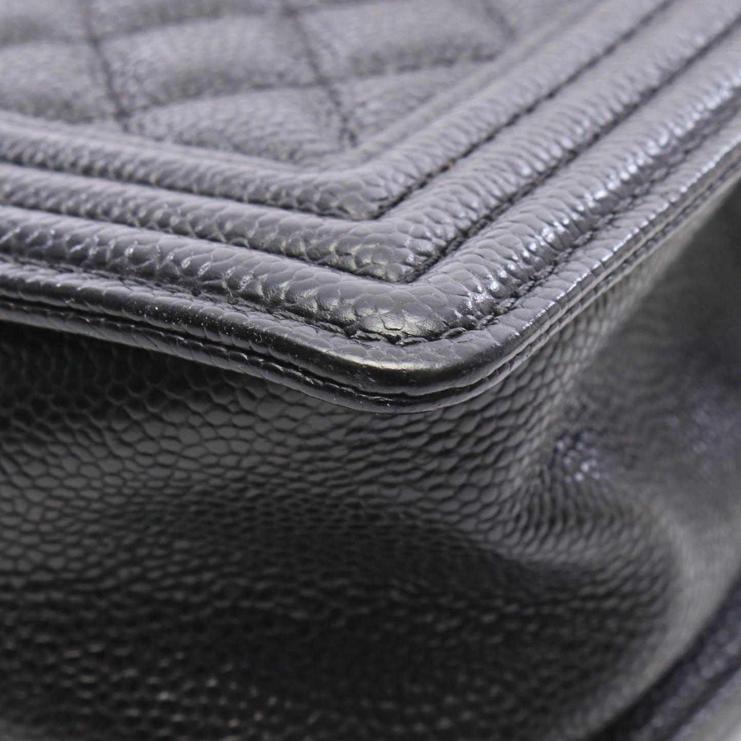 Chanel Shoulder Bag Boy Black Caviar Leather Boy Chain — view 6