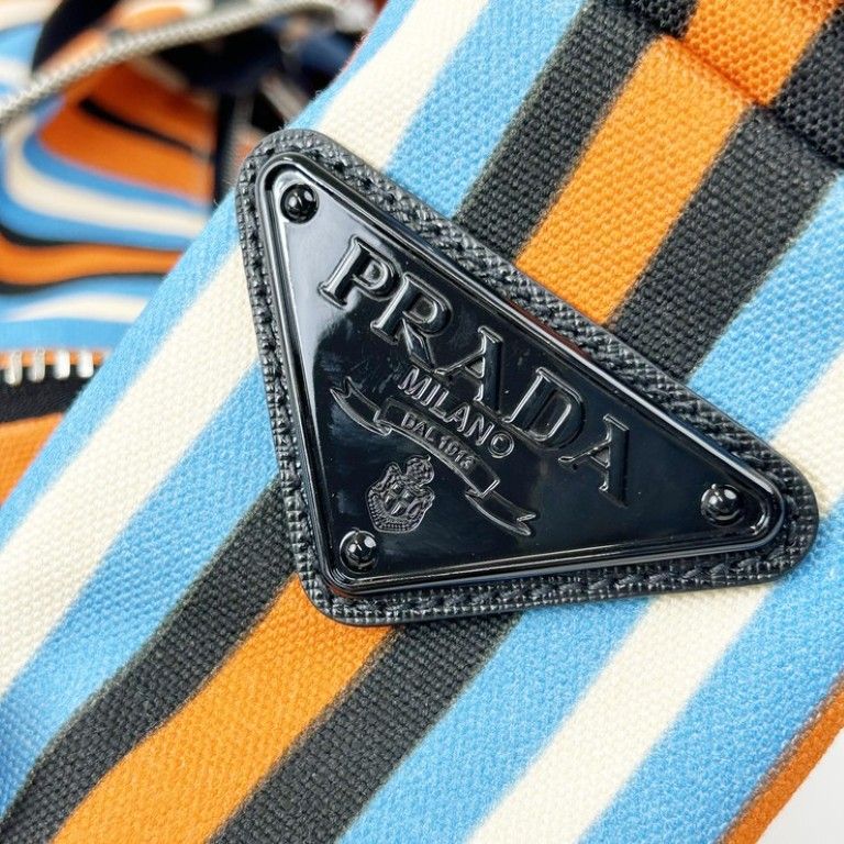 Prada Shoulder Bag Triangle Bag Multicolor Canvas White — view 8