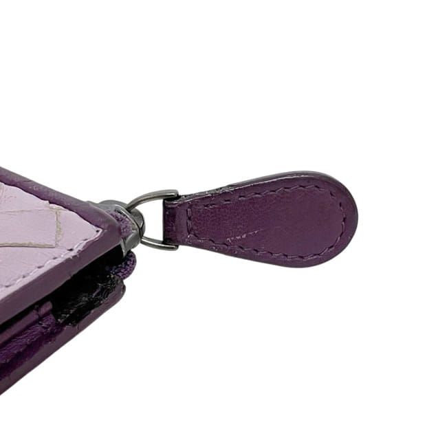 Bottega Veneta Coin Purse L-shaped Zipper Intrecciato Leather Purple — view 8