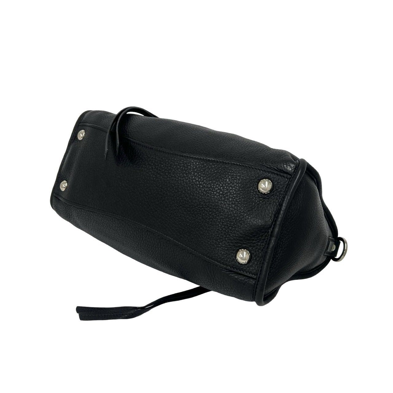 Prada Logo Leather 2-Way Mini Boston Bag Black — view 8