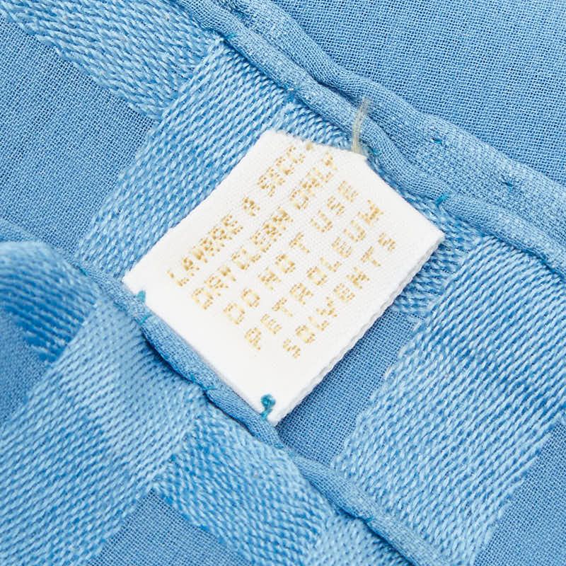 Gucci Logo Bandana Scarf Blue Silk — view 5