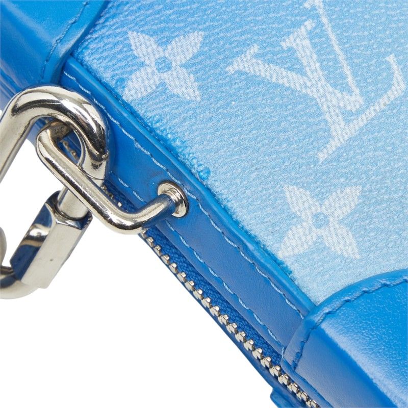 Louis Vuitton Monogram Clouds Soft Trunk Wallet Round Zip Shoulder Bag Blue — view 8
