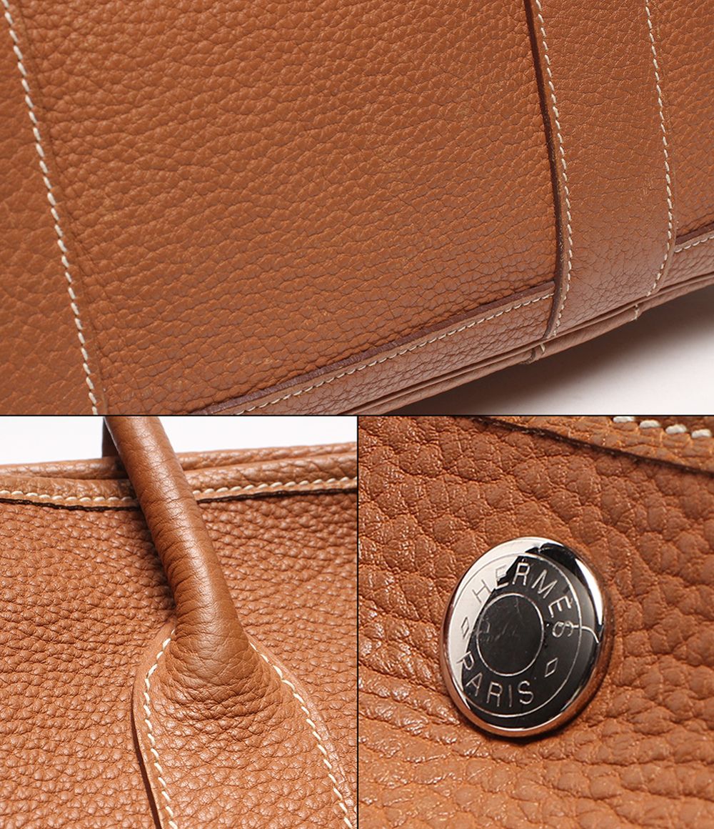 Hermes Tote Bag Silver Taurillon Clemence Garden Party PM — view 8