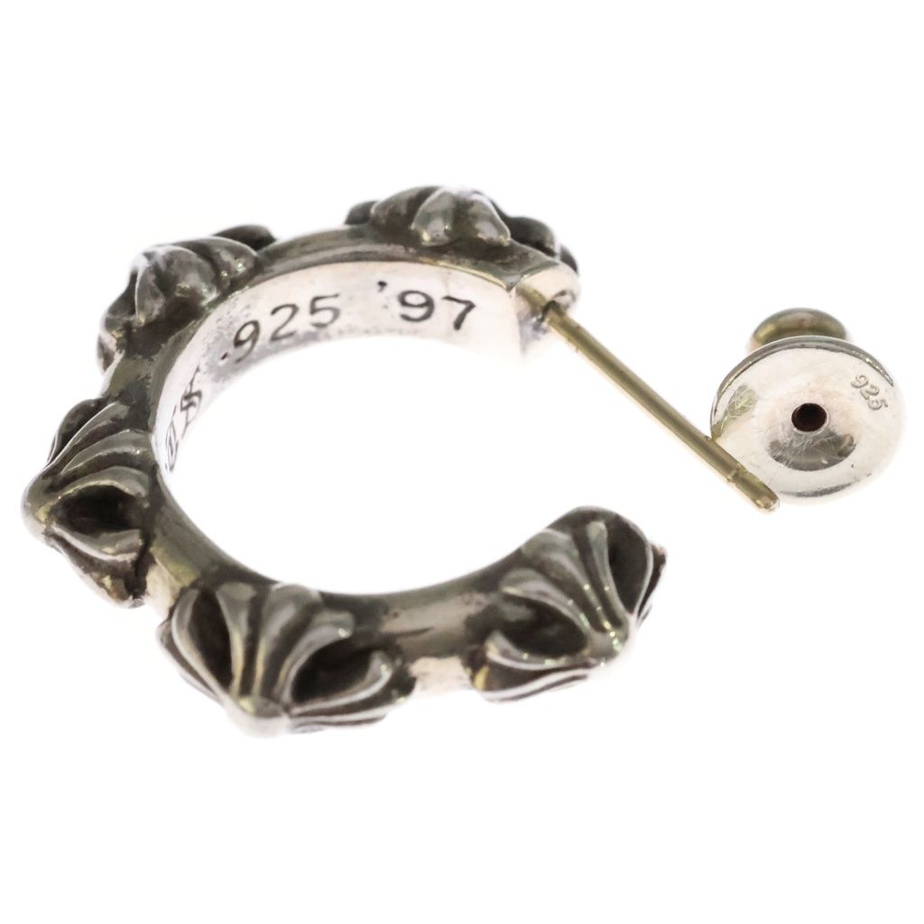 Chrome Hearts Hoop Cross Band Earrings Silver — view 6