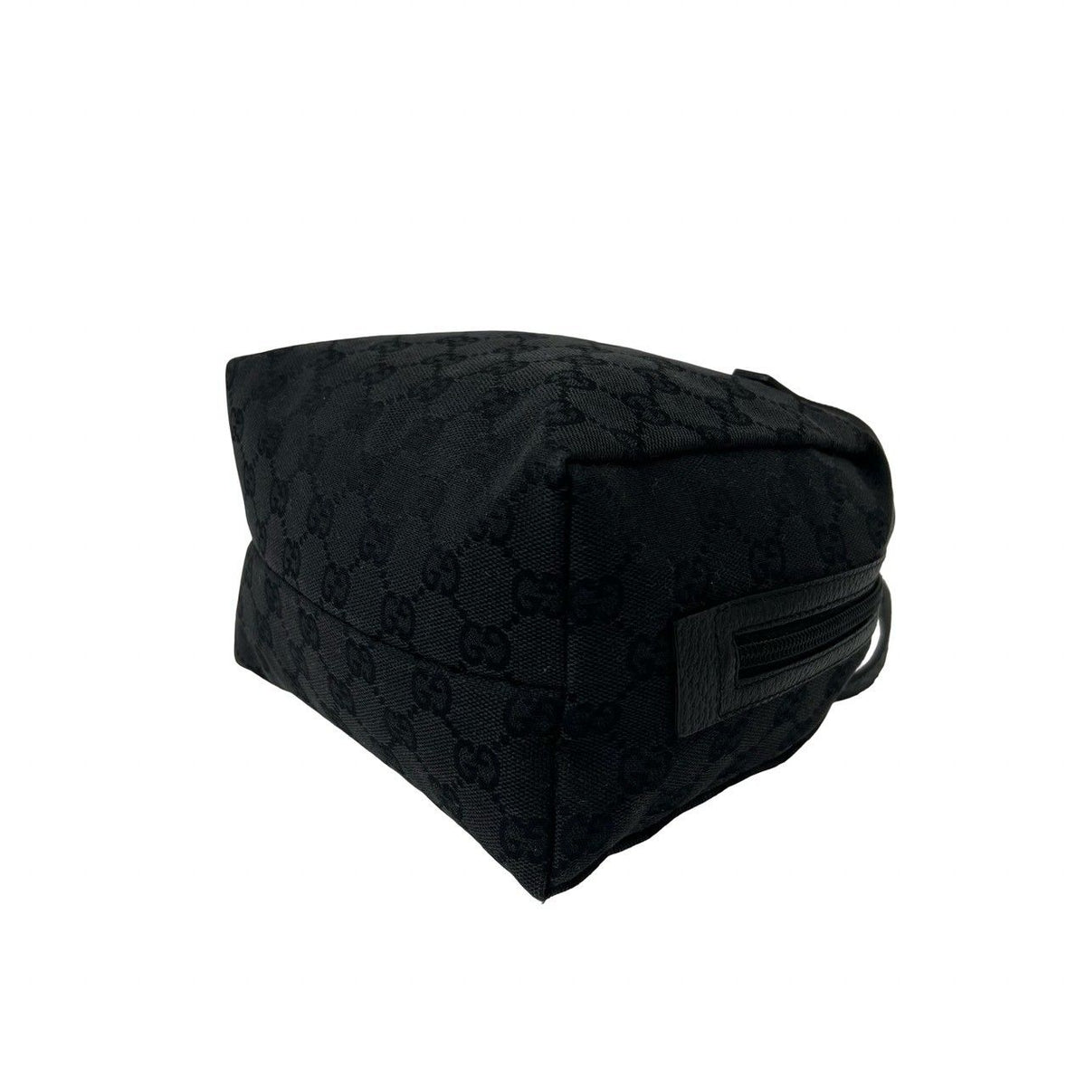 Gucci GG Logo Pattern Canvas Leather Mini Tote Boston Bag Black — view 8