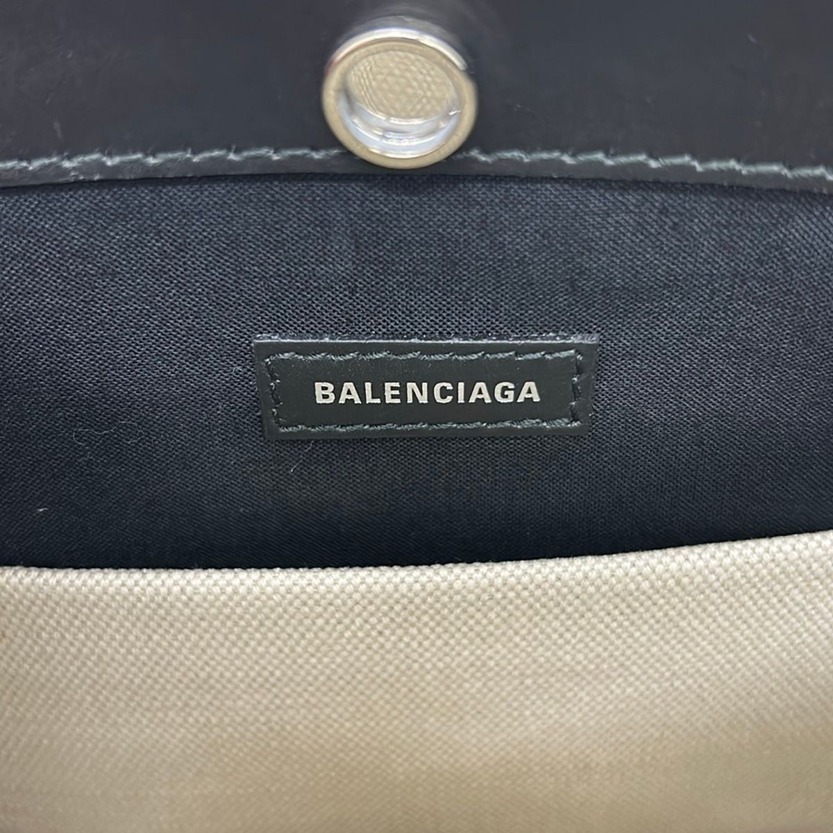 Balenciaga Shoulder Bag Navy Pochette Ivory Black Leather — view 8