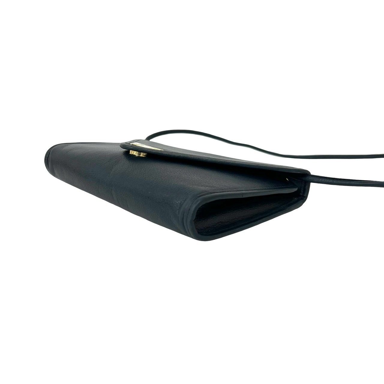 Saint Laurent YSL Logo Leather Mini Shoulder Bag Pochette Navy — view 8