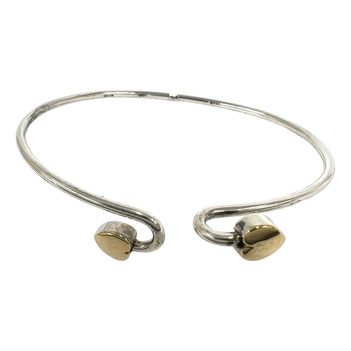 Tiffany & Co Solid Double Heart Bracelet Silver Yellow Gold — view 7