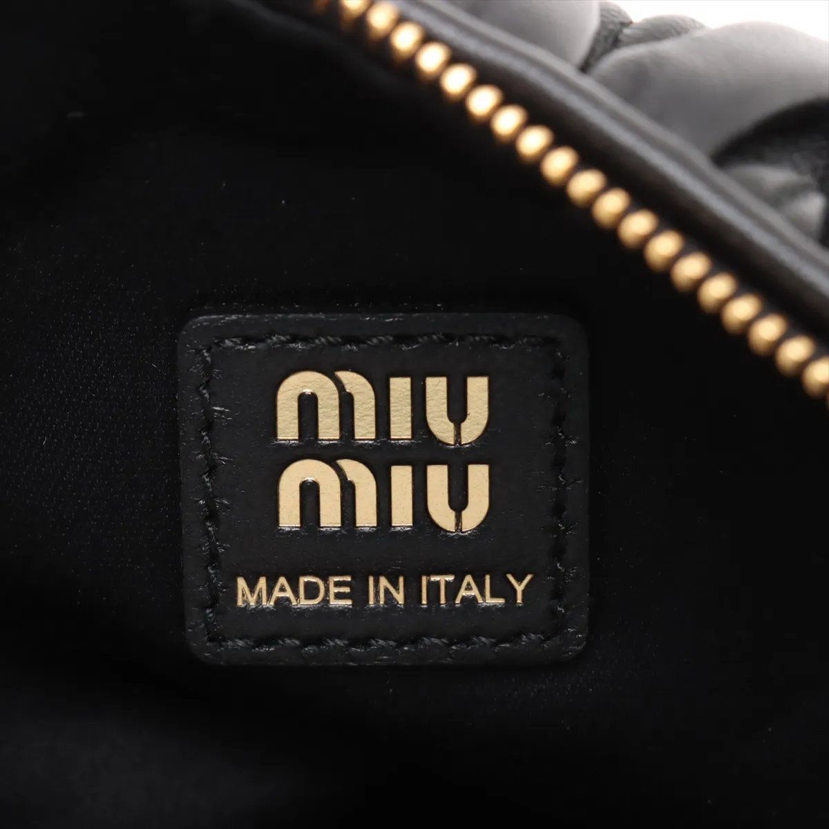 Miu Miu Matelasse Leather Shoulder Bag Hand Black — view 8