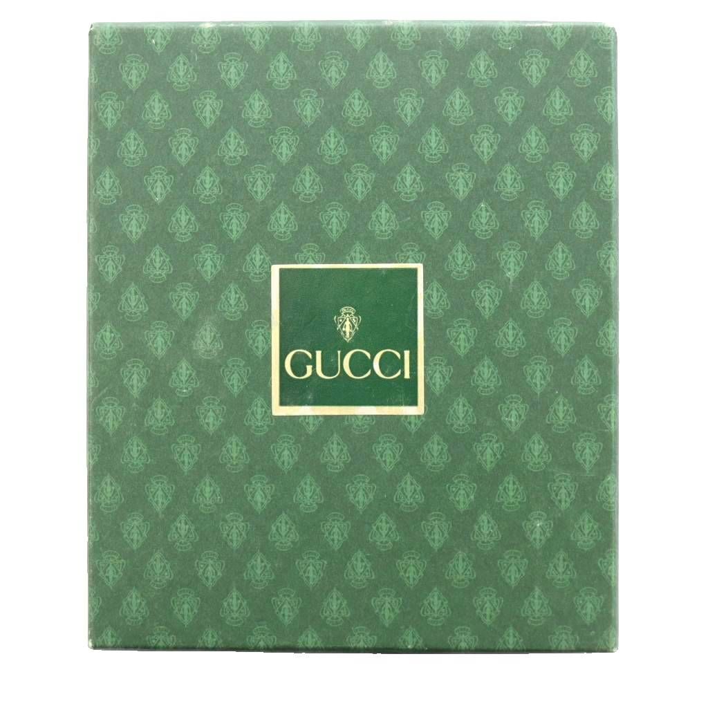 Gucci Bifold Wallet Compact Coin Purse Zip Around Bumpy Handle Leather Brown SS — view 8