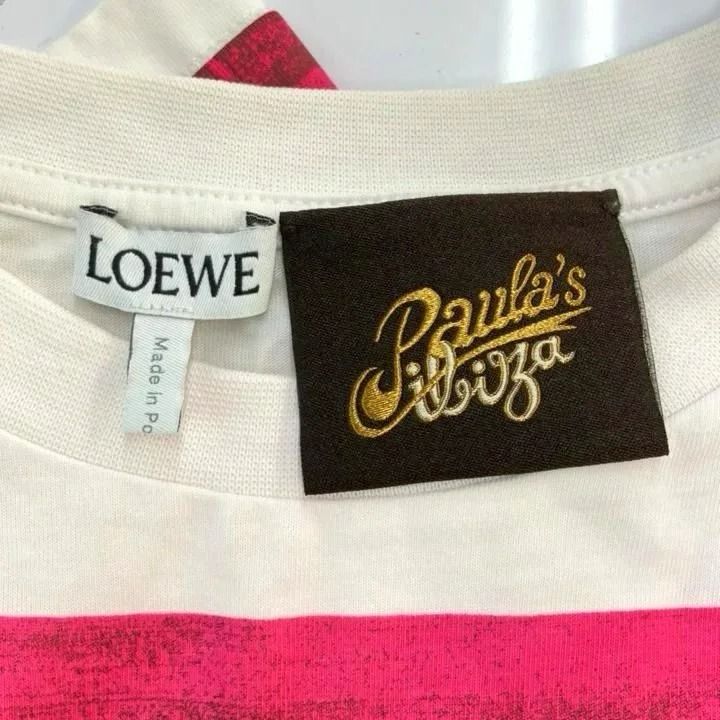 Loewe Paula's Ibiza Print Cotton Crop T-Shirt White Cropped XS — view 7