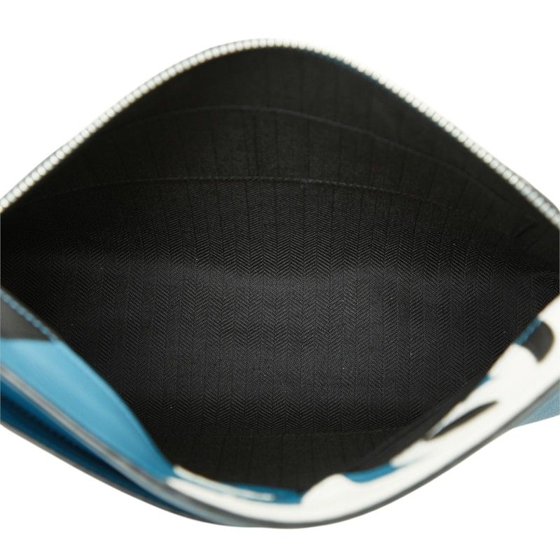 Loewe Anagram T Pouch Cowboy Clutch Blue White Black Leather — view 8