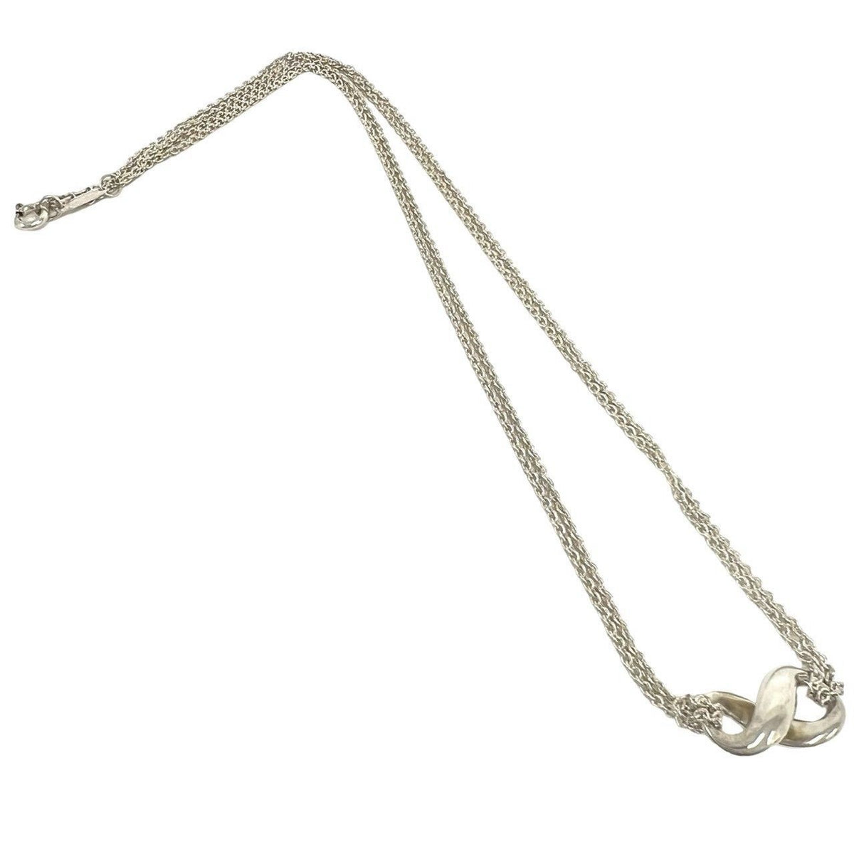 Tiffany & Co Vintage Infinity Necklace 925 Sterling Silver Pendant Choker — view 6