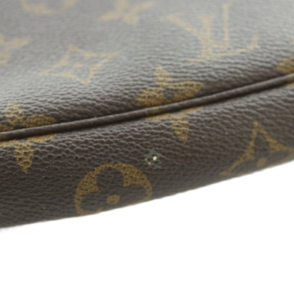 Louis Vuitton Monogram Pochette Soir Handbag Canvas Logo Brown — view 8