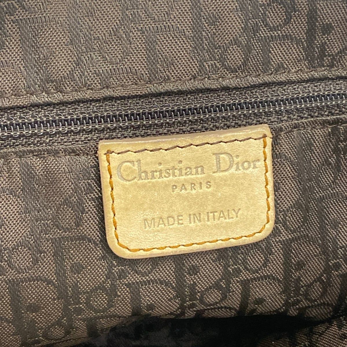 Dior Shoulder Bag Gaucho Ivory Brown Leather — view 8
