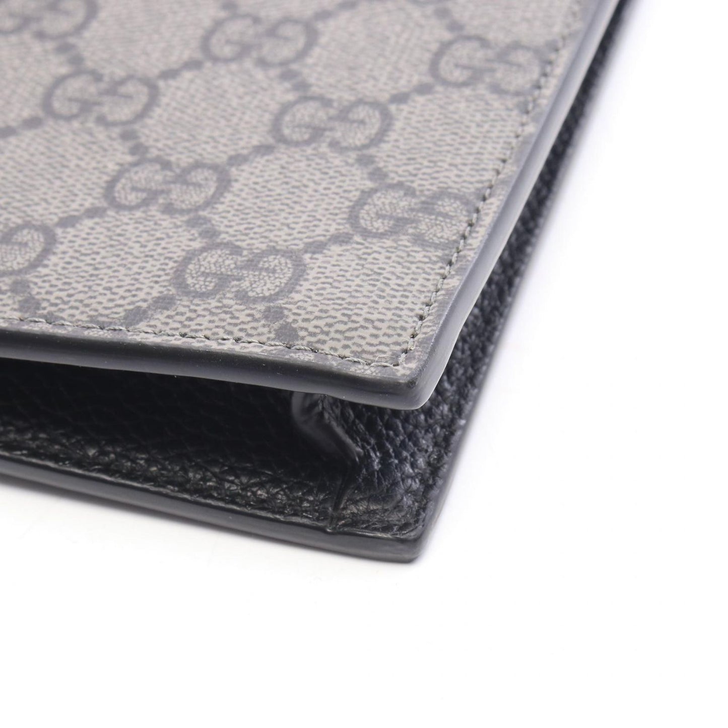 Gucci Clutch GG Supreme Gray Black Canvas Leather — view 5