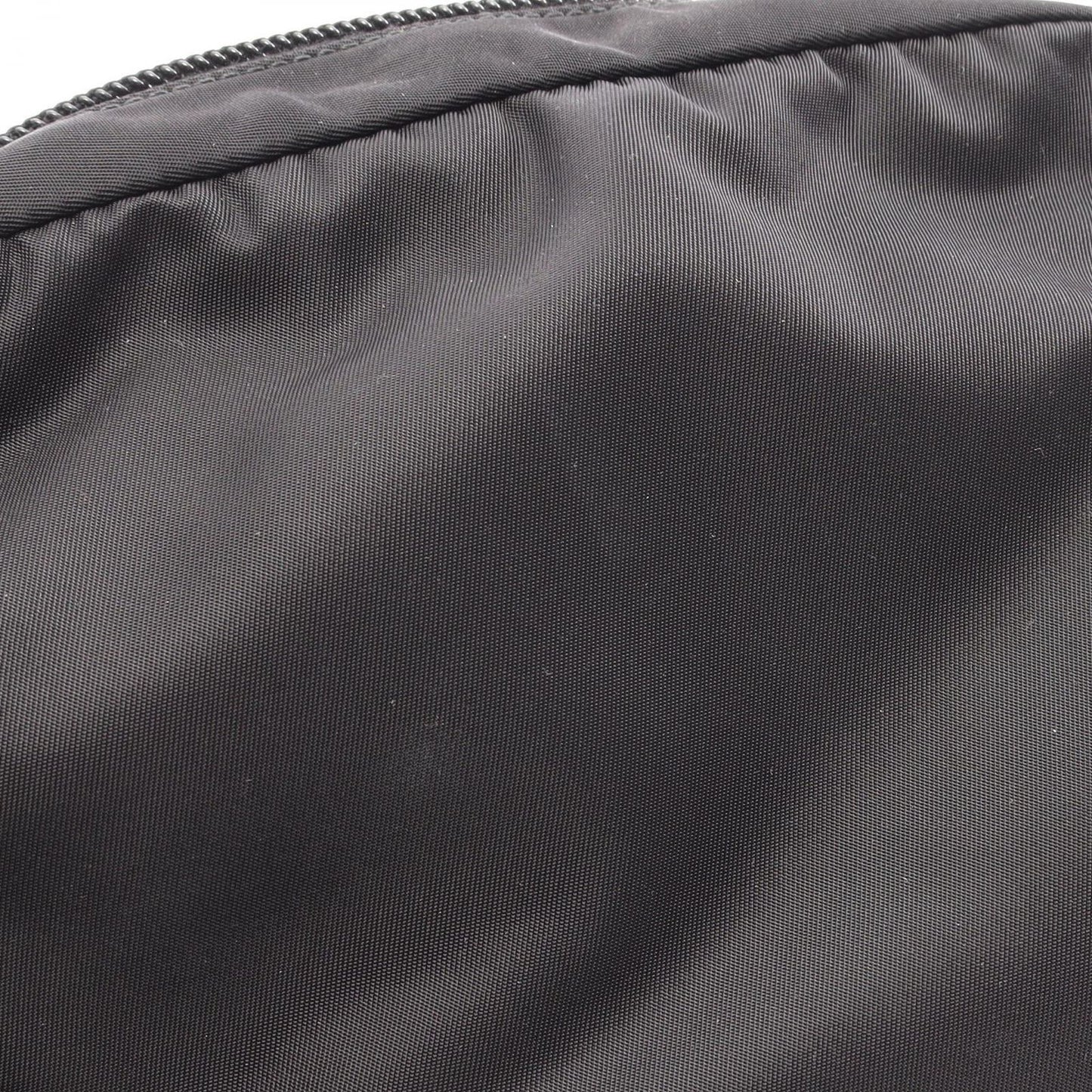Prada Pouch Black Nylon Saffiano Leather Metal Applique — view 6