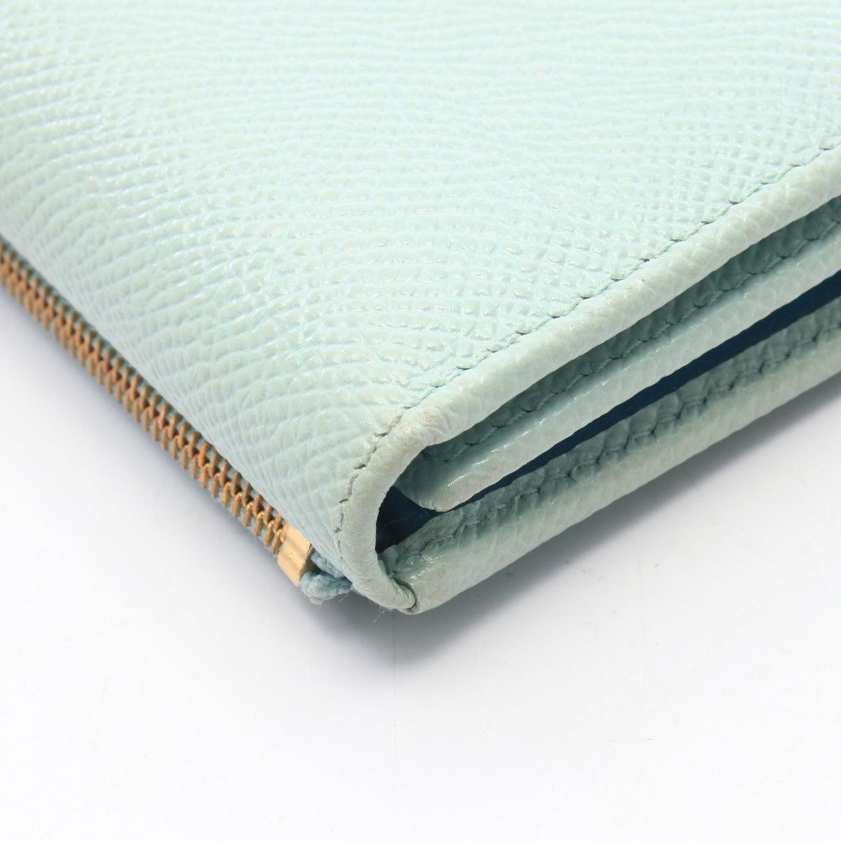 Bvlgari Trifold Wallet Light Blue Leather — view 8