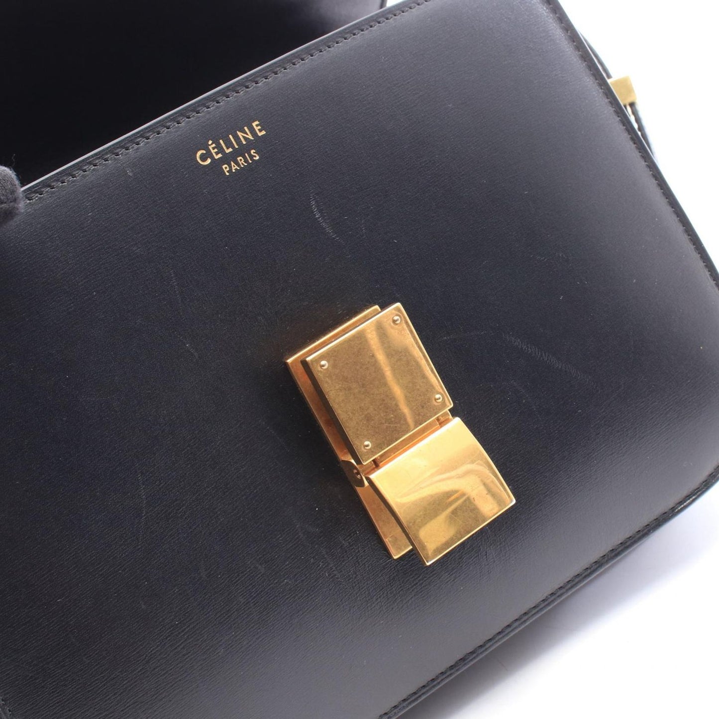 Celine Shoulder Bag Classic Box Black Leather — view 7